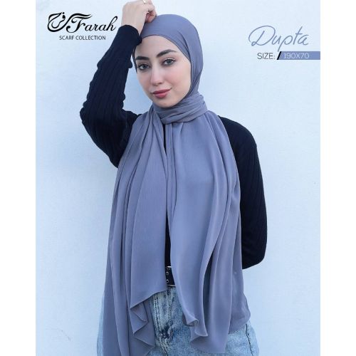 Dubetta Chiffon Hijab Scarf - Solid Colors, 190 cm - Wild Blue Yonder