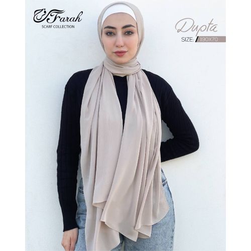 Dubetta Chiffon Hijab Scarf - Solid Colors, 190 cm - Beige