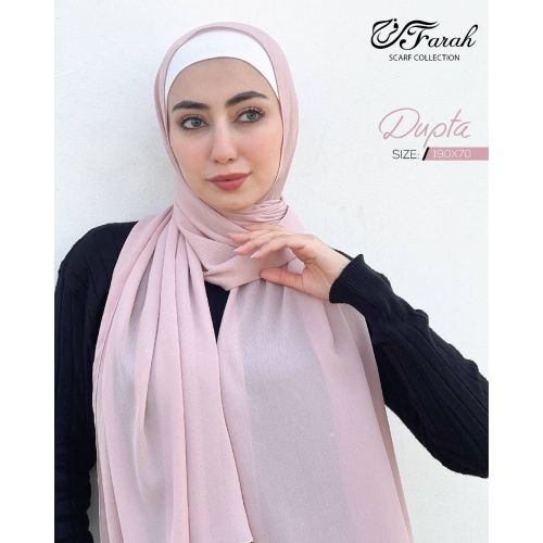 Dubetta Chiffon Hijab Scarf - Solid Colors, 190 cm - Light pink