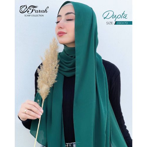 Dubetta Chiffon Hijab Scarf - Solid Colors, 190 cm - Dark Green