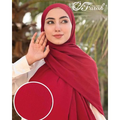Comfort Line Turkish Bubbles Scarf Hijab - Vibrant Solid Colors - 190 cm - Dark Red