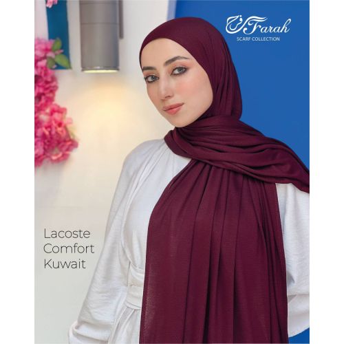 Comfort Line Beehive Scarf Hijab - Elegant Solid Colors, 170 cm Length - Dark Purple