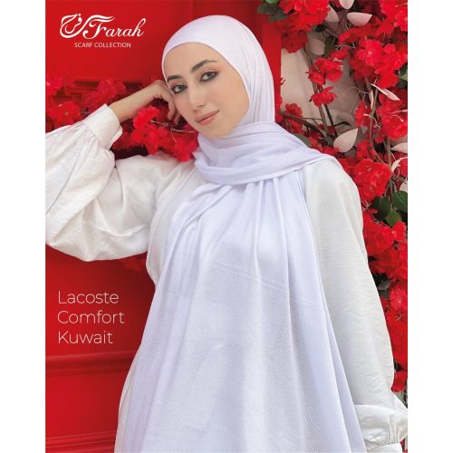 Comfort Line Beehive Scarf Hijab - Elegant Solid Colors, 170 cm Length - White