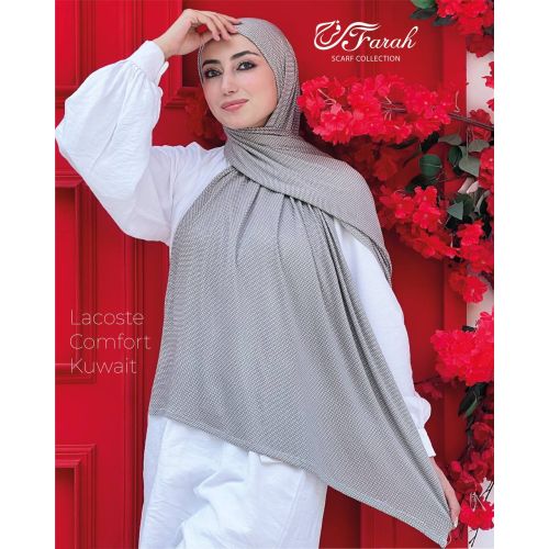 Comfort Line Beehive Scarf Hijab - Elegant Solid Colors, 170 cm Length - Light Grey