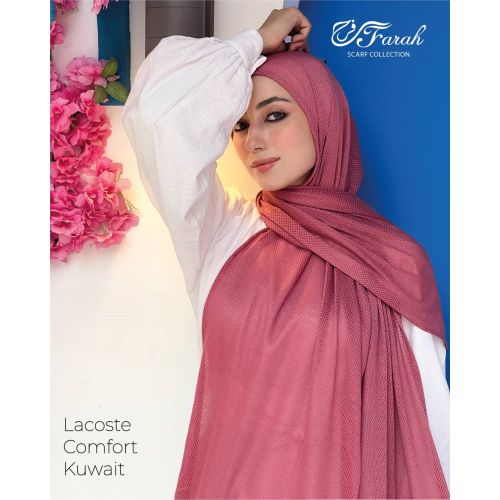 Comfort Line Beehive Scarf Hijab - Elegant Solid Colors, 170 cm Length - Dark Rose