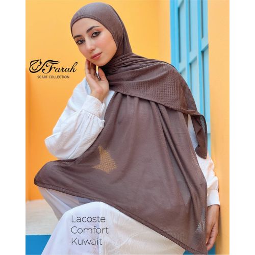 Comfort Line Beehive Scarf Hijab - Elegant Solid Colors, 170 cm Length - Coffee
