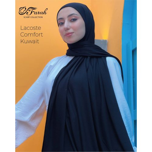 Comfort Line Beehive Scarf Hijab - Elegant Solid Colors, 170 cm Length - Black