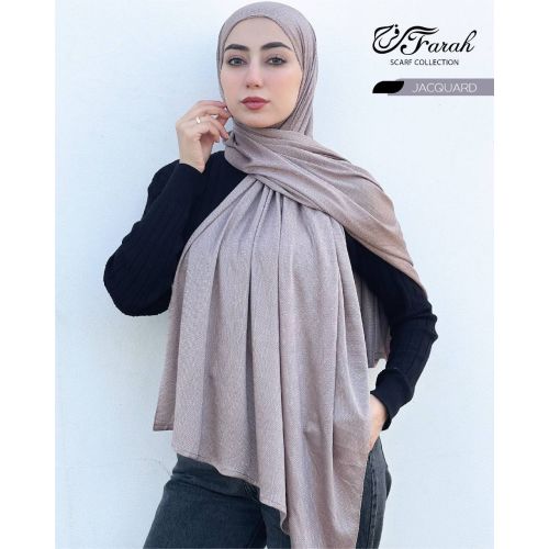 Kuwaiti Cotton Jacquard Plain Solid Colors Hijab Scarf 170 × 70 cm- Grey