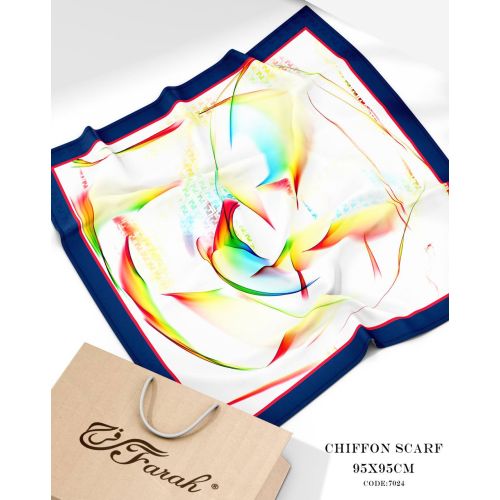 سكارف شيفون مطبوع مربع 95 × 95 سم - خفيف وناعم ومريح ومتعدد الاستخدامات للنساء - Style-23