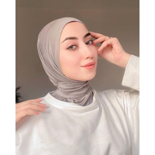 Elegant Kuwaiti Bandana Hijab Turban: Premium Cotton in Stunning Solid Colors with Anti-Rust Capsules - Pinkish Grey