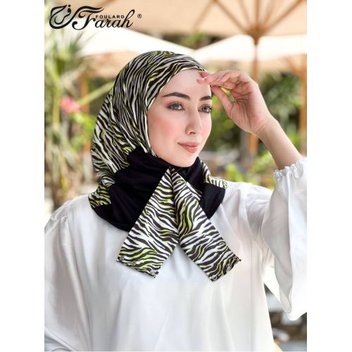 Kuwaiti Bandana Hijab Turban: Stylish Cotton Satin Print with Anti-Rust Capsules - Style-4