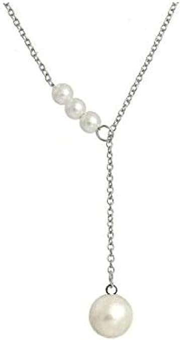Gold Plated Necklace for Women With Four White Pearl Beads