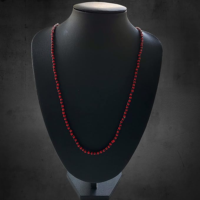 Red and Black Choker Necklace Chain - 70 cm 