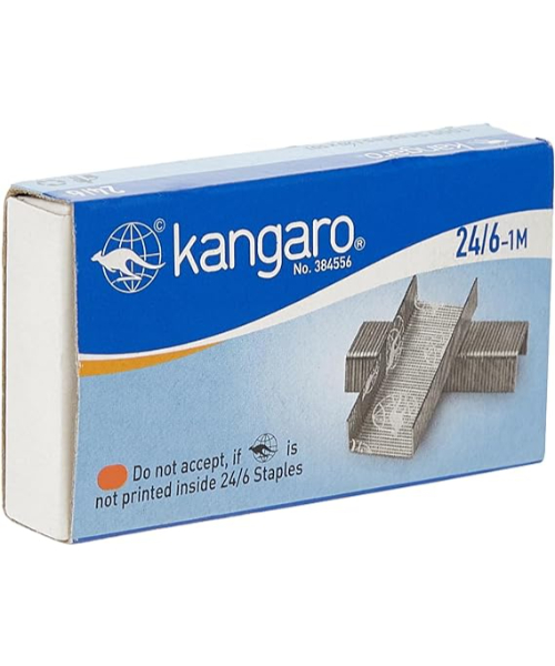 Kangaro Pack of 1000 Pcs Size 24/6 Staples - Multi Color