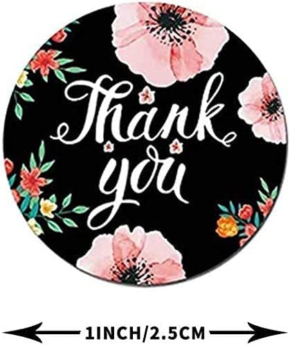 " Round adhesive sticker with the phrase “Thank you