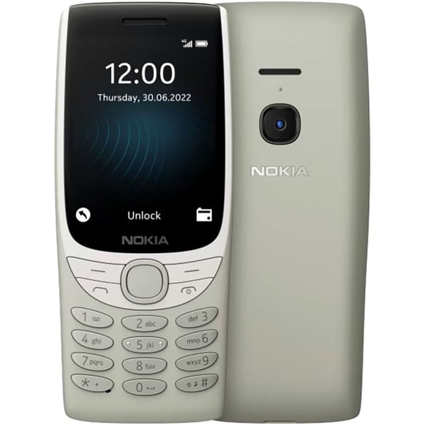 Nokia 8210 mobile phone with 4G network, large screen, built-in MP3 player, wireless FM radio and the classic snake game (dual SIM) - Grey color