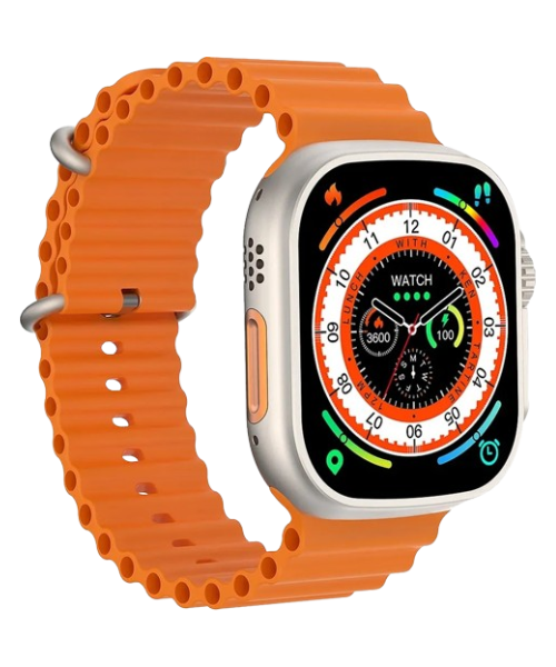 Smart Watch 1.99HD BIG Infinite Display T800 Ultra 8 Bluetooth Wireless Charging 49MM - Orange