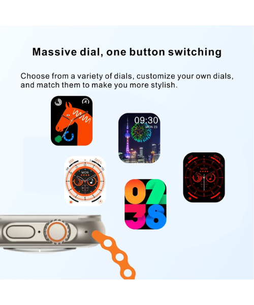 Smart Watch FT95 Ultra 8 Dynamic Watch Faces For Android & IOS - Orange