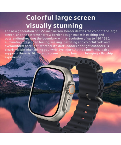 Smart Watch 2.05 Inch S11 Ultra 8 Wireless Charging – Black