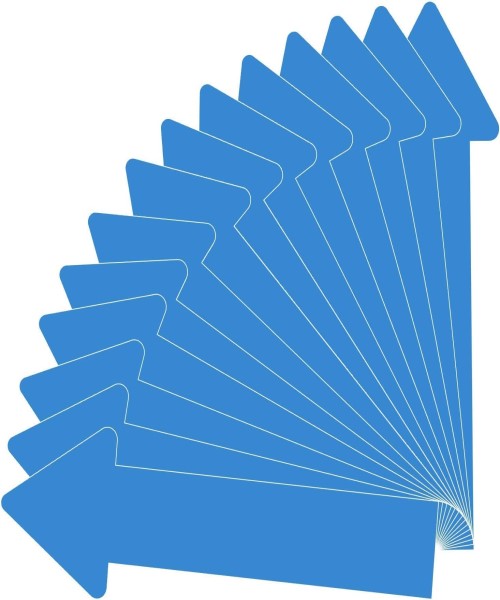 Blue adhesive vinyl arrow sticker set