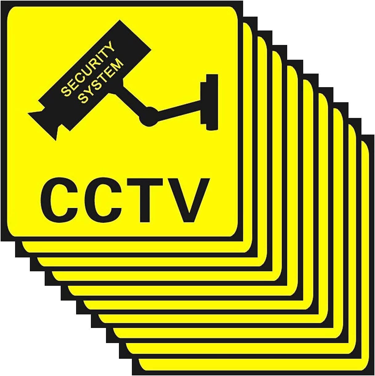 A sticker showing the location being monitored by cameras