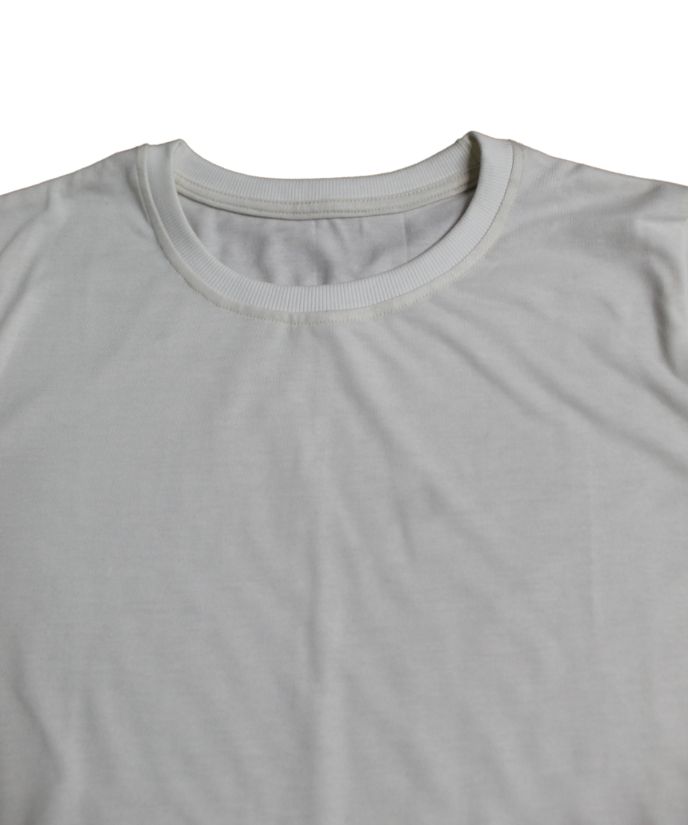 Solid Cotton T-Shirt Short Sleeve Round Neck For Men - Off White