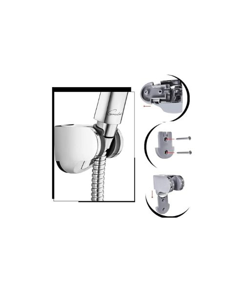 2 Pcs Handheld Showers Fixed Seat，Adjustable Shower Holder Fixed Mounted Wall Bracket，Wall Mount Shower Bracket for Handheld Shower Head Height Adjustable Holder