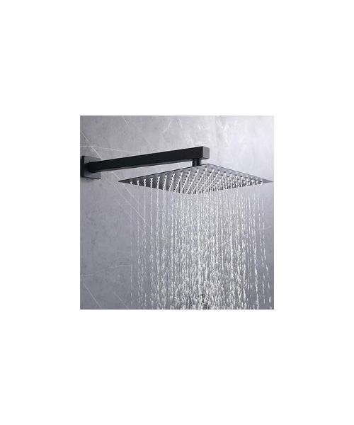 Shower arm 40 cm stainless steel A2 V2A square - black