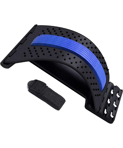 Spine support device to extend the back and relieve lower and upper muscle pain