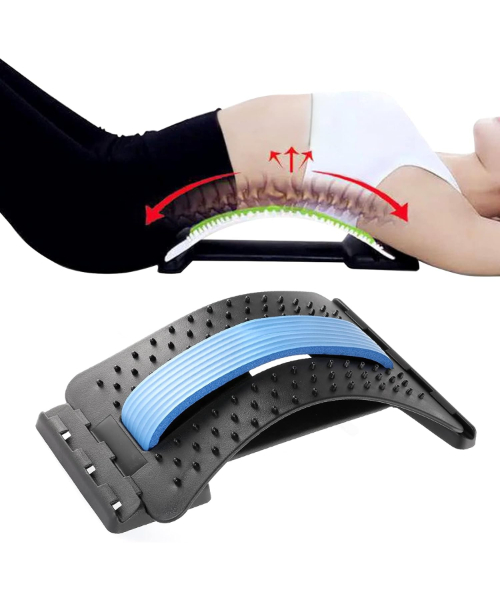 Spine support device to extend the back and relieve lower and upper muscle pain