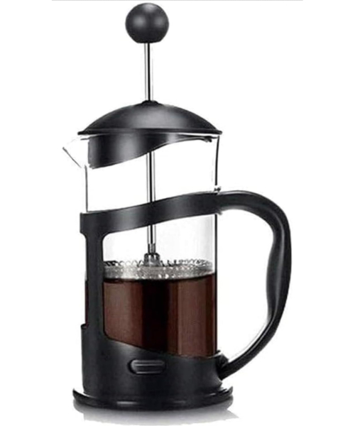 ماكينة تحضير القهوة والشاي الفرنسية من بيج تحضير القهوة بزجاج بوروسيليكات فلتر ستانلس ستيل متينة ومقاومة للحرارة - اسود (350 مل، 11.80 اونصة، كوبان)