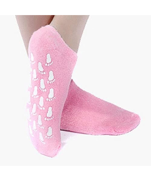 Silicone lined wool socks with essential oils for the treatment of dryness and cracked feet (free size) equipped with silicone pieces at the bottom of the foot to prevent slipping