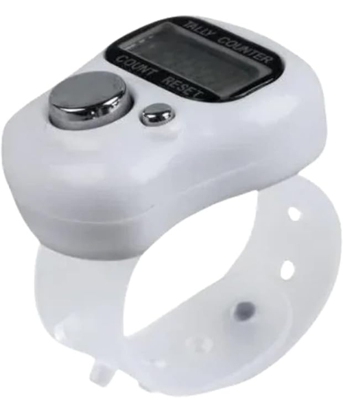 Electronic plastic tasbeeh ring - white