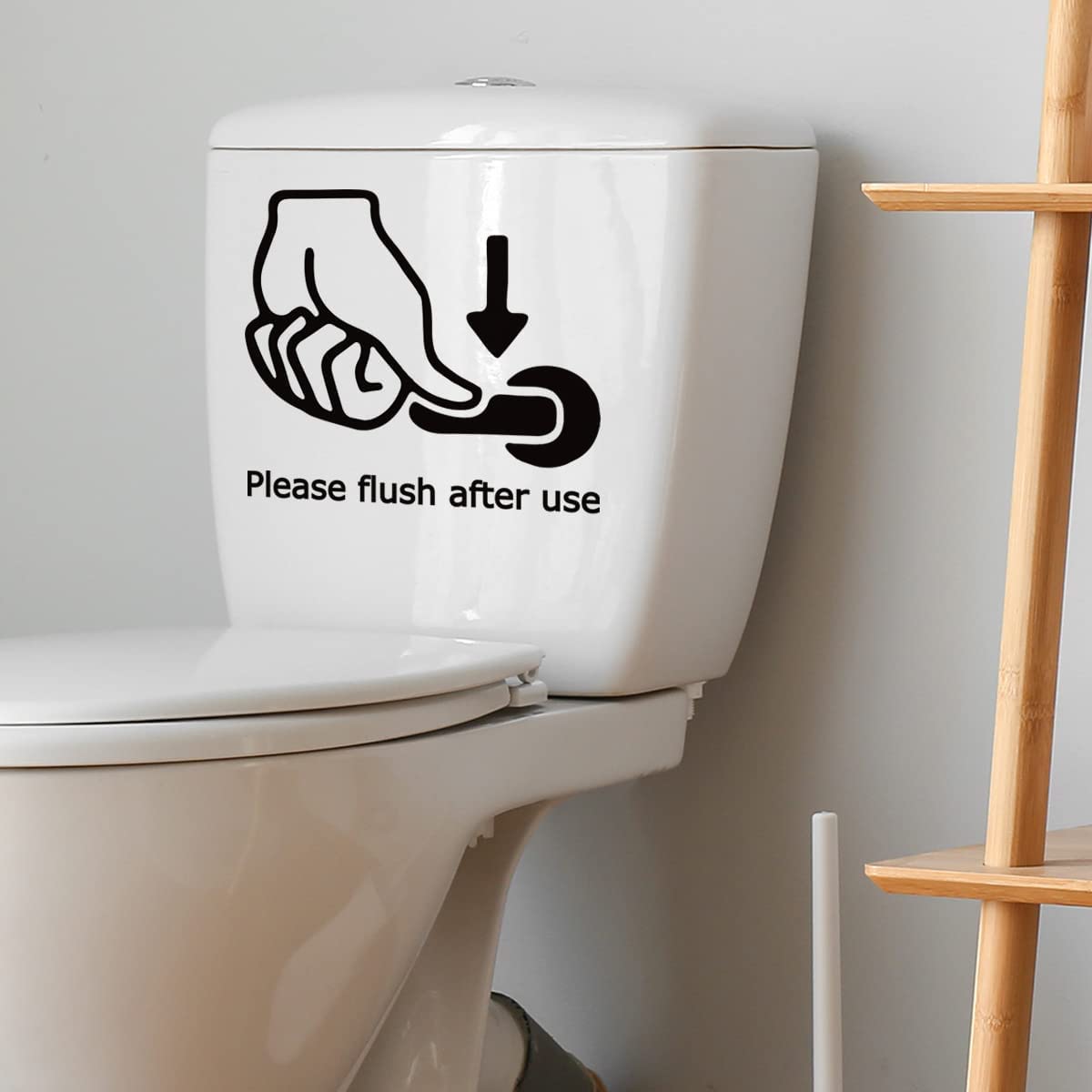 Black hollow toilet seat sticker, (please flush after use)
