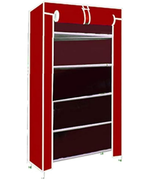 fabric shoes cabinet with metal shelves 7 level - multi color