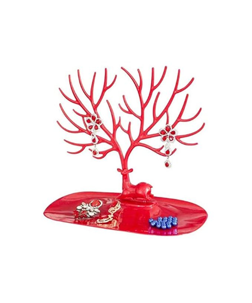 شجرة اكسسوار لتنظيم المجوهرات - احمر
