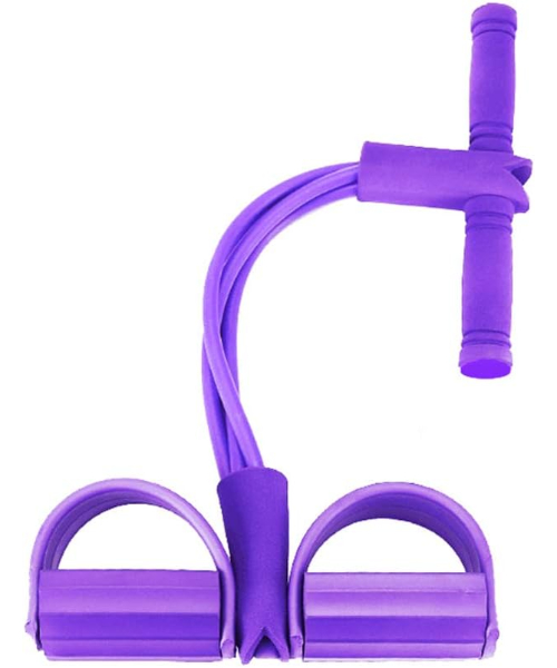 Resistance Band 4 Tube Pedal Fitness  - Purple