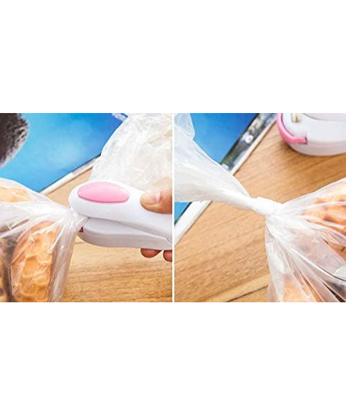 Small Portable Home Snack Bag Closing Machine For Air Vacuum - White
