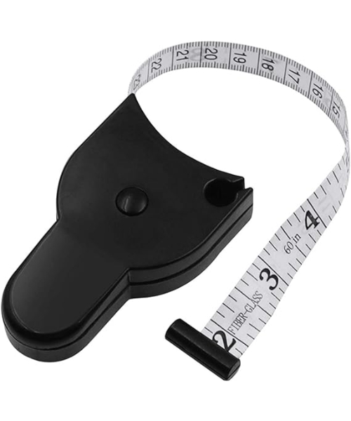Automatically Overlapping Design Body Measuring Tape Retractable and Self-Tightening for Perfect Waist Circumference Measurement - Black
