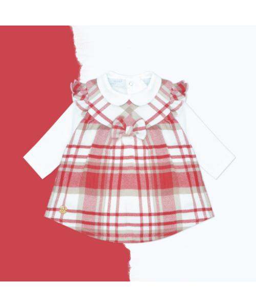 Baby winter wool Checked dress for girls - Red
