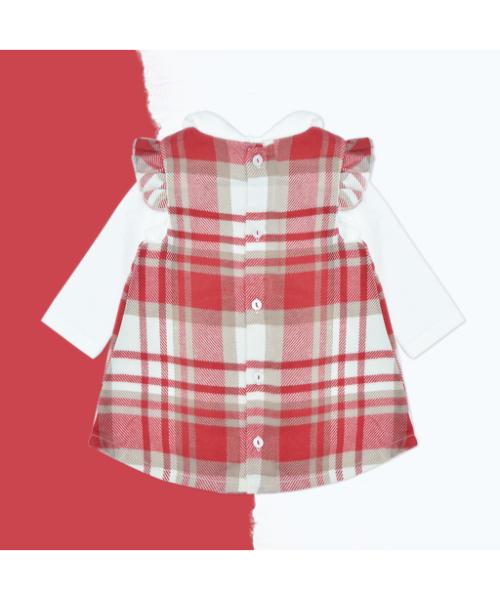 Baby winter wool Checked dress for girls - Red