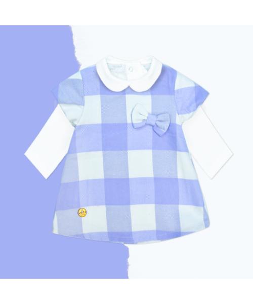 Baby winter wool Checked dress for girls - Light Purple