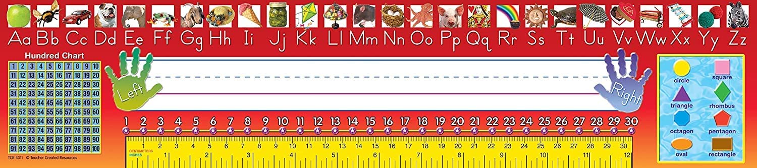 Name tag sticker, with an educational design for numbers and letters