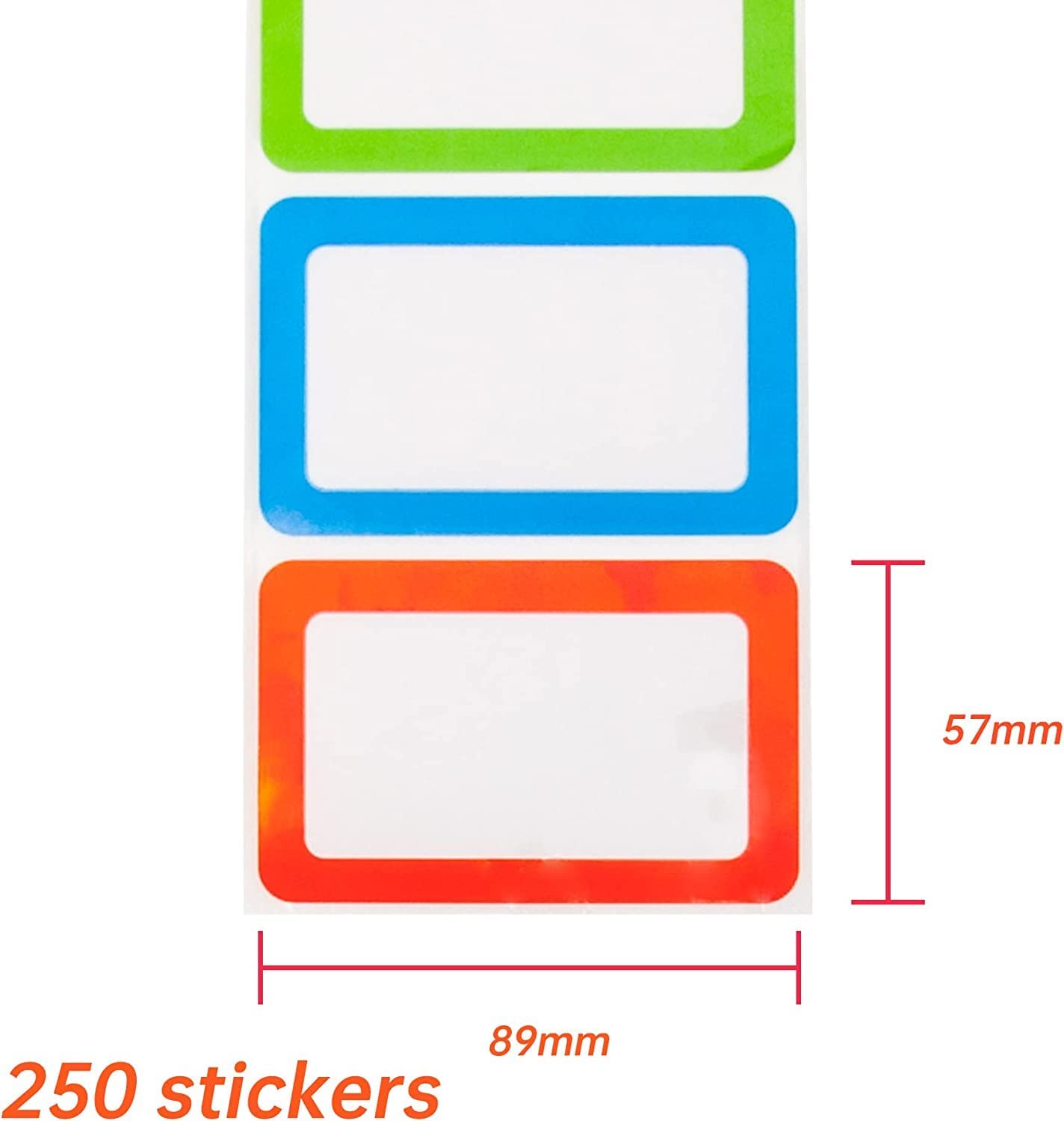 Name Tag Name identification stickers for students in a multi-colored design