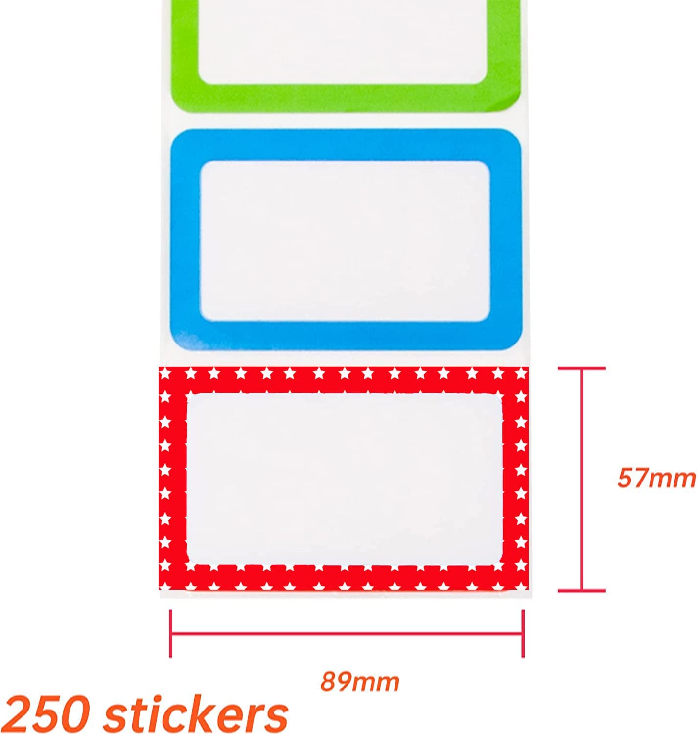 Name Tag , Name identification stickers for students with a star design
