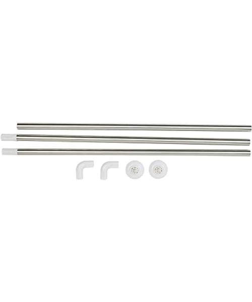  Bathtub Curtain Stainless Steel Rod Adjustable U or L - Silver