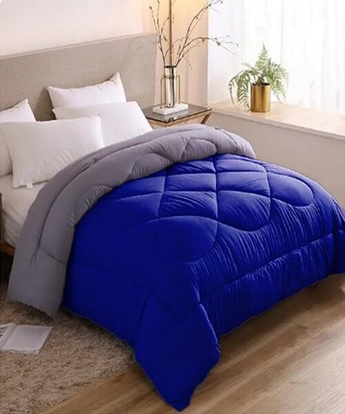 Line Sleep Double Face Fiber Winter Quilt 240×220 CM - Blue grey