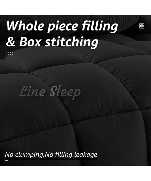 Line Sleep Fiber Winter Quilt 240x 220 cm -Black