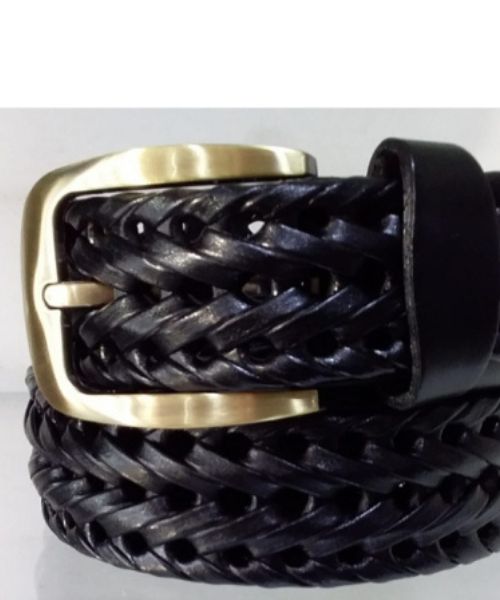 Imported Genuine Leather Braided Belt 3-5 Cm Length From 105 To 120 Cm For Women - Black