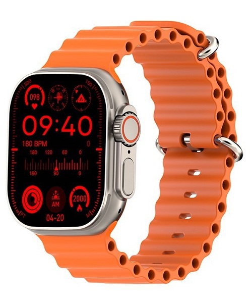 Smart Watch 2.19Inch BIG INFINITE DISPLAY T900 ULTRA 2 Wireless Charging 49MM - Orange